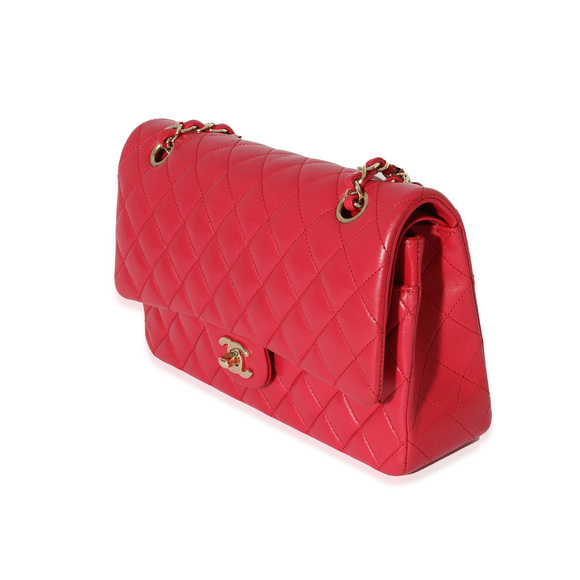 Chanel Dark Pink Lambskin Medium Flap Bag - Picture 4 of 7